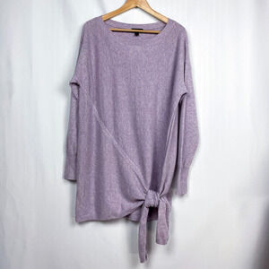 J. Crew Tie Waist Boatneck Tunic Sweater M Heathered Orchid Knit Style‎ H1462